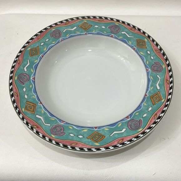 Christopher Stuart Laguna Jenny Faw White Blue Black Gold Dinnerware Bowls Set 2 - Picture 7 of 8